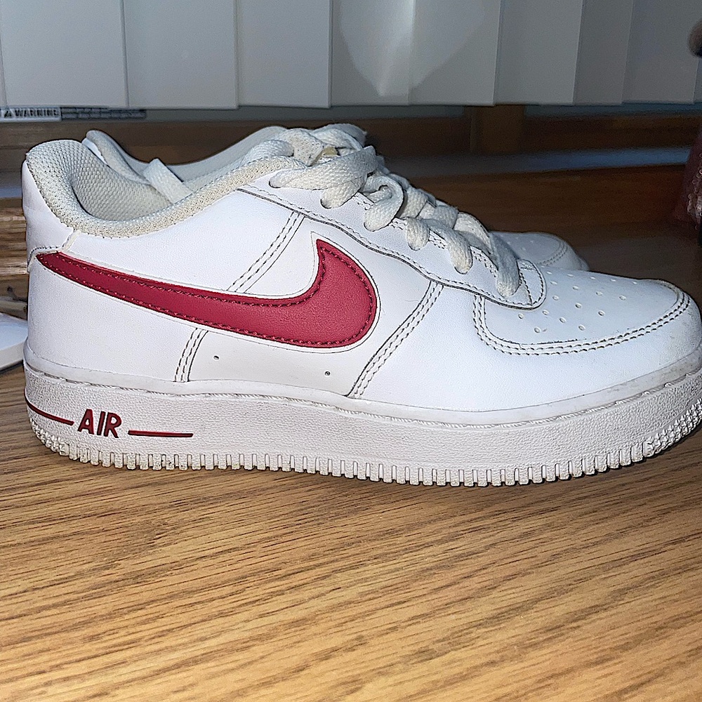 Nike Air Force 1 White/Red Size 3.5Y